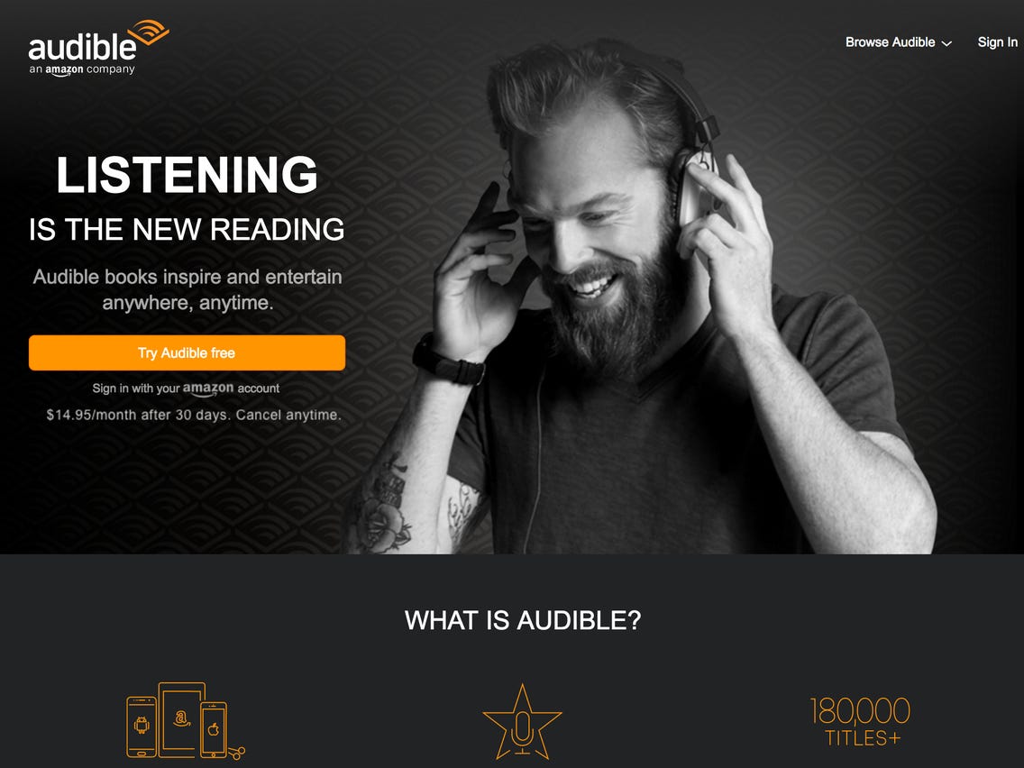 How do I use Audible for free?